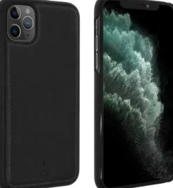 AKASHI coque cuir italien noir p/iph 11 pro max< Téléphone Mobile