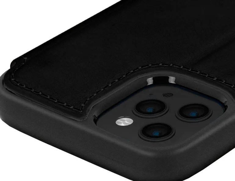 AKASHI coque noir cuir italien p/ip 13 pro max< Téléphone Mobile