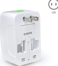 AKASHI c/sect/universel 150 pays 2usb 2a1 blanc< Téléphone Mobile