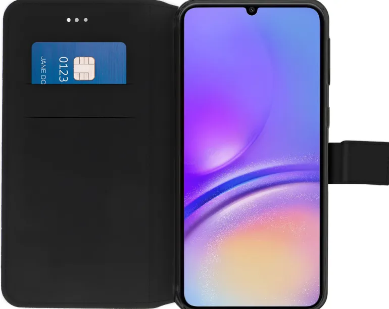 AKASHI etui folio noir stand cb p/galaxy a05s< Téléphone Mobile