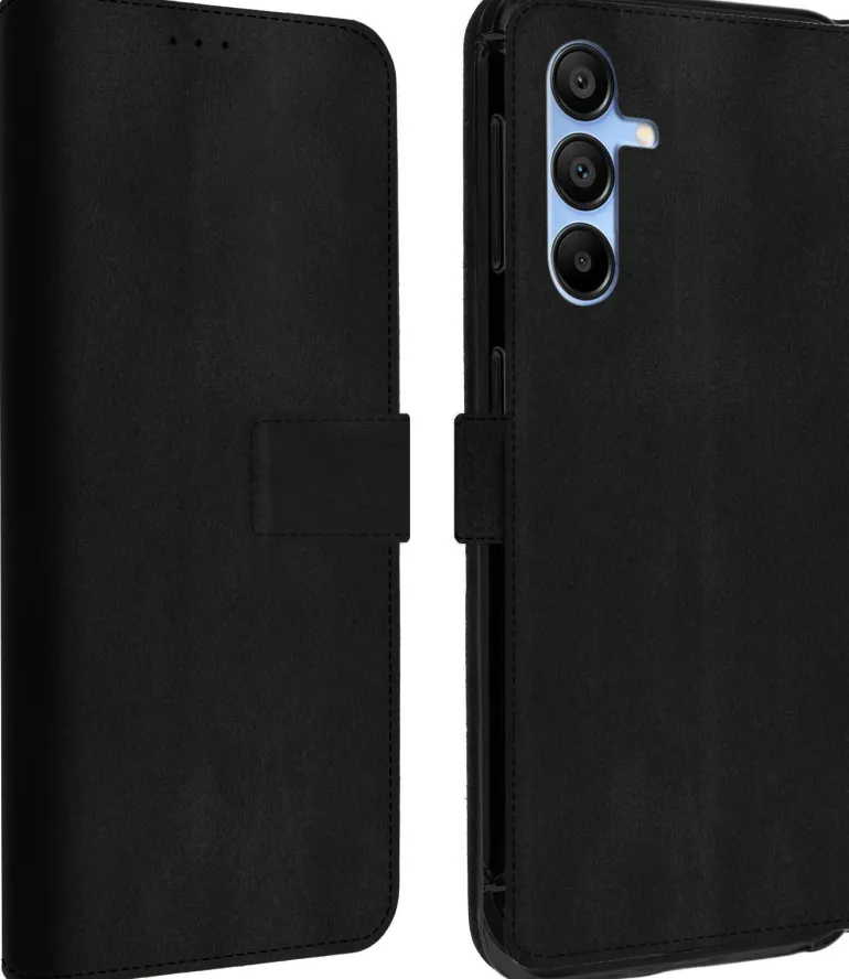 AKASHI etui folio noir stand cb p/galaxy a15< Téléphone Mobile