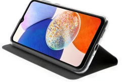AKASHI etui folio noir stand cb p/galaxy a14< Téléphone Mobile