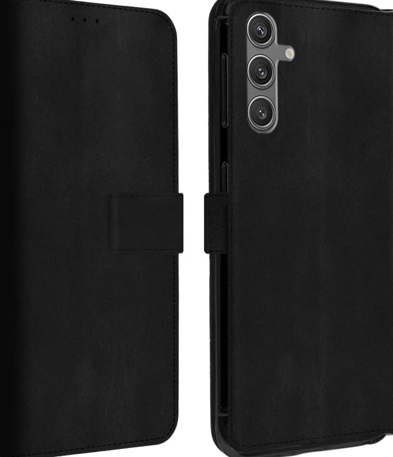 AKASHI etui folio stand noir galaxy s24< Téléphone Mobile