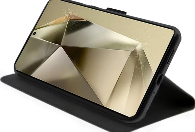 AKASHI etui folio stand noir galaxy s24 ultra< Téléphone Mobile