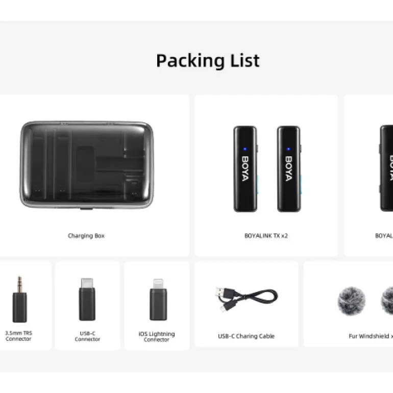 BOYA LINK KIT 2 MICROS + CHARGEURS< Son