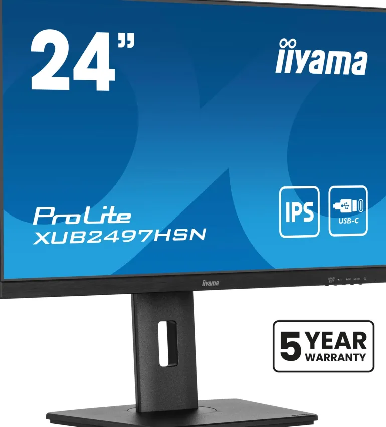 IIYAMA 24.ips.100hz.hdmi.dp.usb-c.rj45.reg haut< Moniteurs