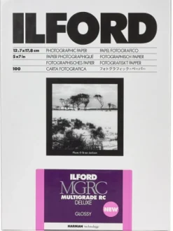 ILFORD PAPIER MGRC DELUXE GLOSSY 12,7X17,8 100< Consommables