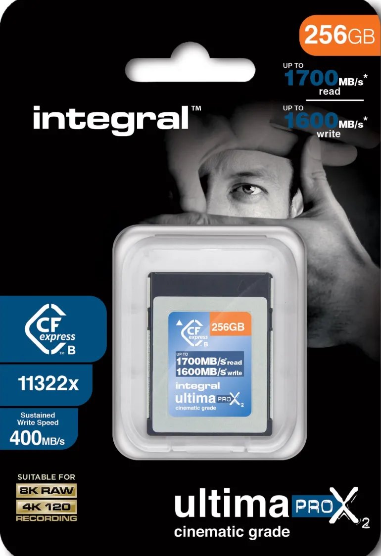 INTEGRAL CFEXPRESS 256GO CINEMATIC 8K RAW 400MB/S< Stockage