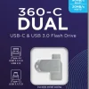 INTEGRAL cle 64gb usb3.0 + type-c dual 360.< Stockage