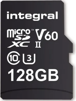 INTEGRAL 128gb.micro sdxc.cl10.uhs2.u3.v60.< Stockage