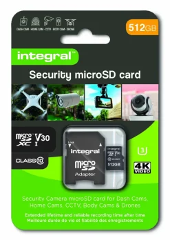 INTEGRAL MICROSD 512G 4K V30 UHS-1 U3 A1 CLASS11< Stockage