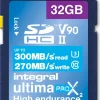 INTEGRAL SDHC 32GB CL10 UHS2 U3 V90 300/270< Stockage