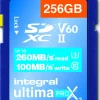 INTEGRAL sdxc 256gb cl10 uhs2 u3v60 260mb/100mb/s< Stockage