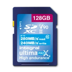 INTEGRAL SDXC 128GB V90 8K 280/240MB< Stockage