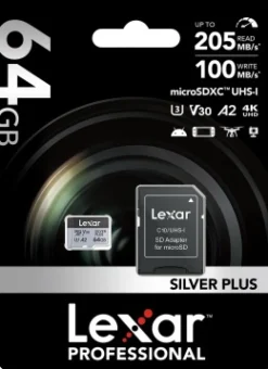 LEXAR MICROSDXC SILVER PLUS UHS-1 64G V30< Stockage