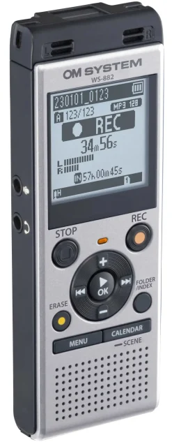 OM SYSTEM ENREGISTREUR WS-882 ARGENT< Son