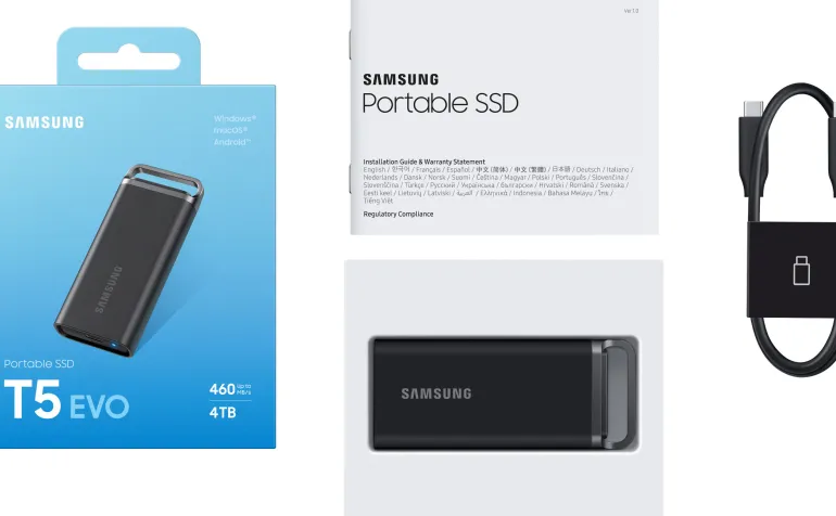 SAMSUNG INFORMATIQUE ssd.t5 evo.4 to.460mo/sec.securise.< Stockage