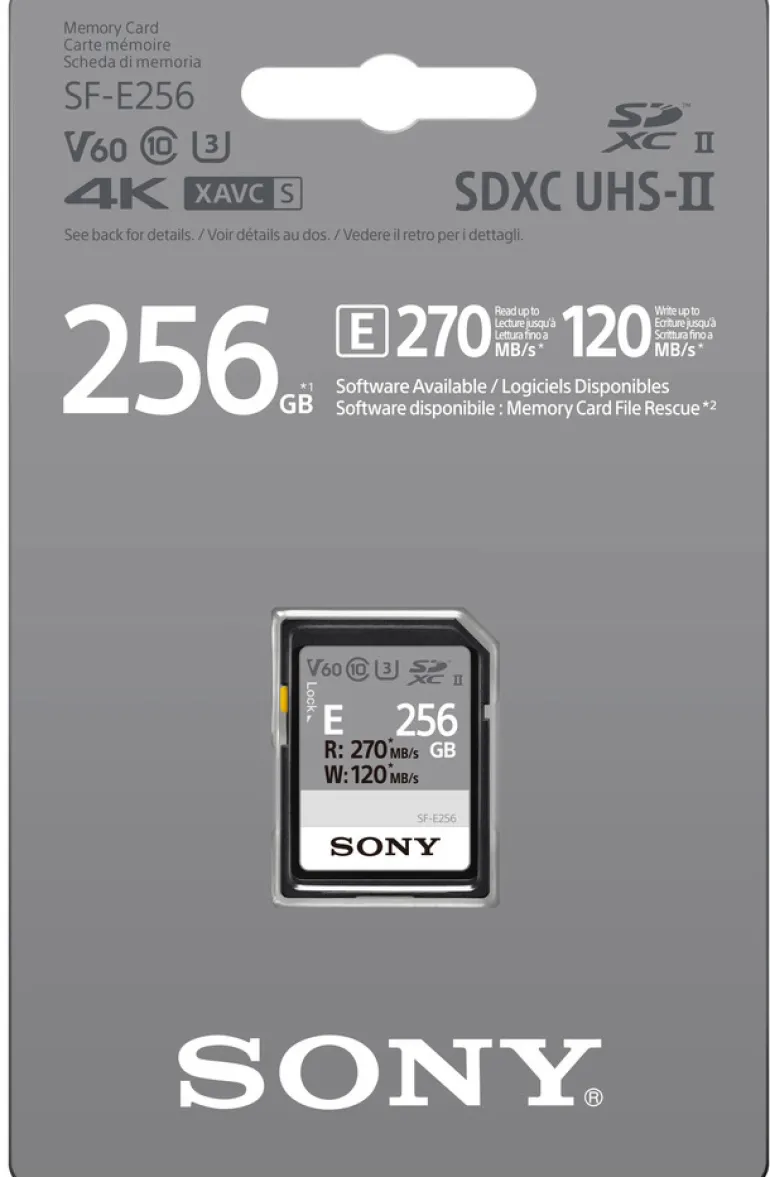 SONY CARTE SD UHS-II ENTRY SERIE CL10U3 256GO< Stockage
