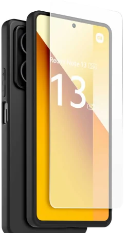 XIAOMI coque noir + verre redmi note 13 5g< Téléphone Mobile