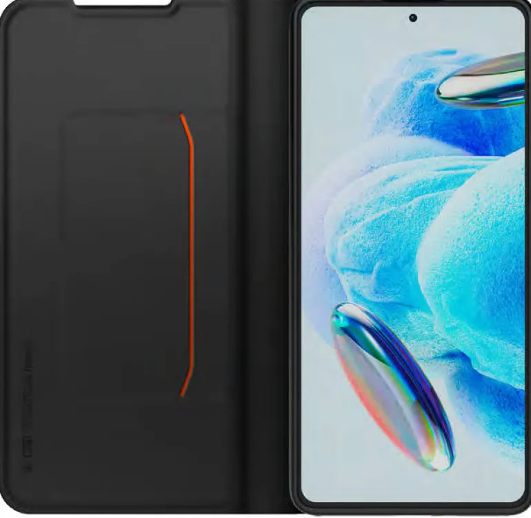 XIAOMI etui folio noir redmi note 12 pro 5g< Téléphone Mobile