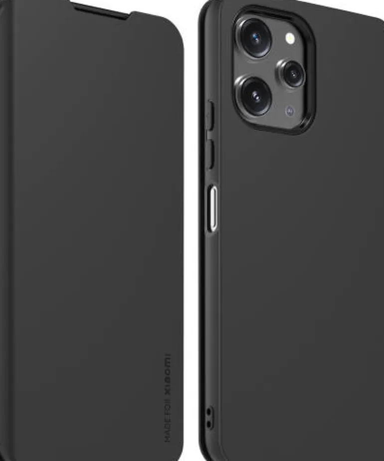 XIAOMI etui folio noir redmi note 12 4g/5g< Téléphone Mobile